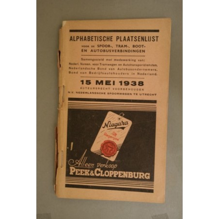 Alphabetische plaatsenlijst 15 mei 1938