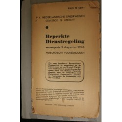 Beperkte dienstregeleing 4 september 1939 