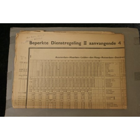 Beperkte dienstregeleing 4 september 1939 