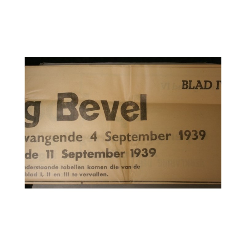 Beperkte dienstregeleing 11 september 1939 